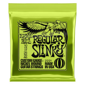 Ernie Ball Regular Slinky Nickel Wound Electric Guitar Strings – 10-46 Gauge