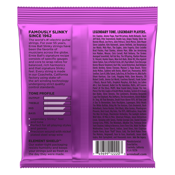 Ernie Ball Power Slinky Ball Strings Back